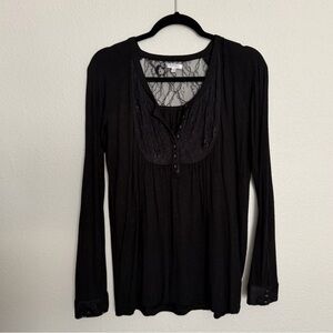 Buffalo David Bitton Women's Size Large Long Sleeve Lace Details